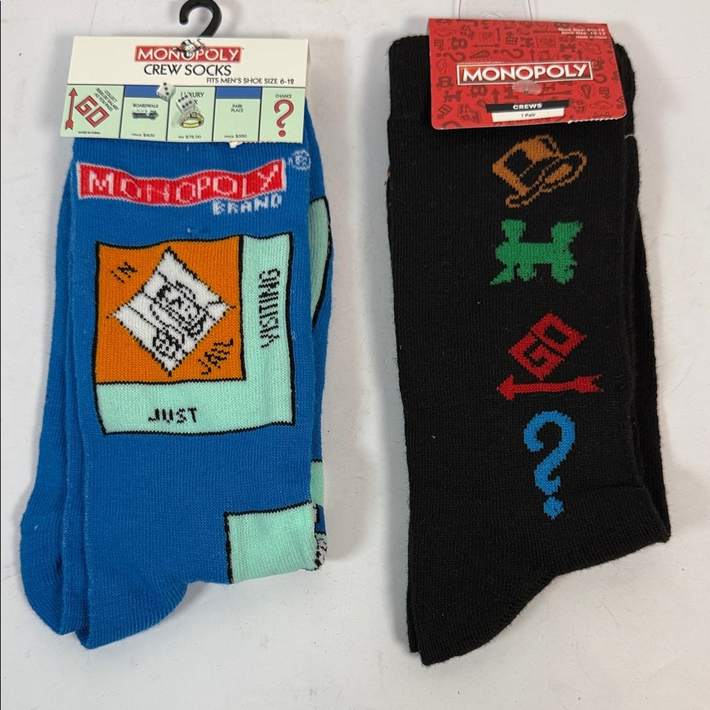 Hasbro Monopoly Crew Socks - Blue and Black